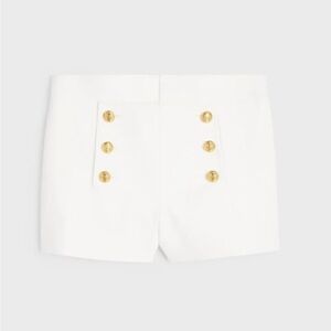 CELINE YACHTING WHITE MINI SHORTS IN COTTON TWILL - FR 36 (US 2-4)
